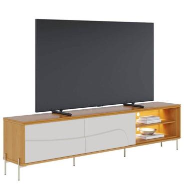 Imagem de Rack Bancada Amalfi Naturale Off White Matte Pés Em Metal - Colibri