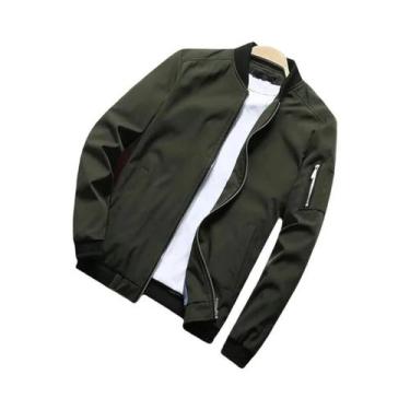 Imagem de Jaqueta Bomber Masculina Slim Fit De Manga Longa, Corta-Vento Com Zípe