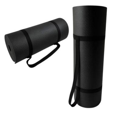 Imagem de Colchonete Academia Tapete Yoga - 100x50x10 Cor Preto Fitness Cor:Pret