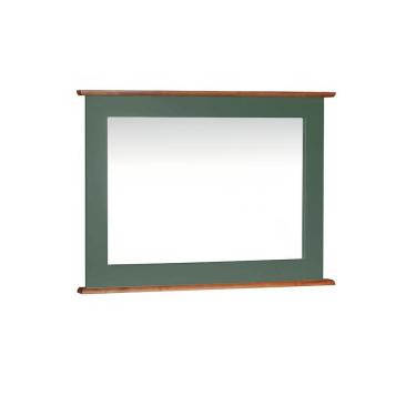 Imagem de Espelheira para Banheiro Retangular Dália 3060-80 Linz Móveis - Verde Musgo/Imbuia Glazer