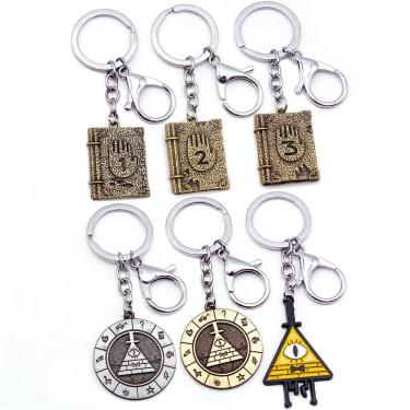 Imagem de Chaveiro com pingente Journal 123 Bill Cipher Gravity Falls