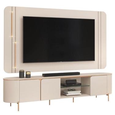 Imagem de Rack Bancada com Painel Ariana Off White  DJ Móveis - DJ Moveis