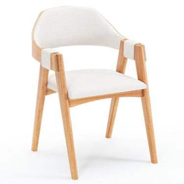 Imagem de Cadeira Sala de Jantar Bali Yescasa Madeira Maciça Nozes/off White Nozes