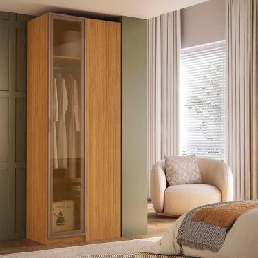 Imagem de Guarda-roupa de Canto Reto Modular Mdf Reflecta Altezza Freijó