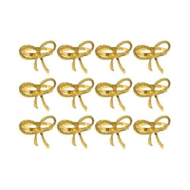 Imagem de Anéis De Guardanapo Elegantes Com Laço 12 Peças Decoração Para Casamen