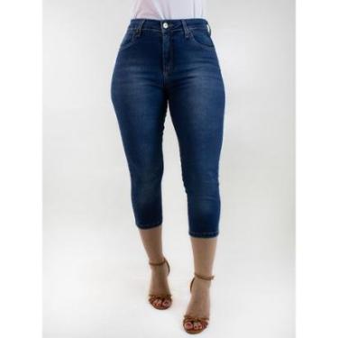Imagem de Calça Feminina Capri Jeans Cintura Alta Elastano Anticorpus-Feminino