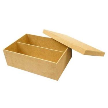 Imagem de Kit 10 Caixas em MDF 3mm Cru com Tampa para Mini Espumante e Taça - no