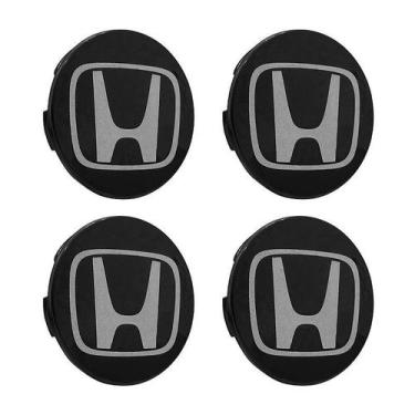 Imagem de Jogo de Calotinha 69mm Centro de Roda Honda HRV CRV Accord Preta Brilh