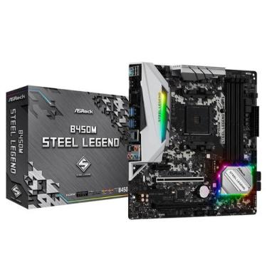 Imagem de Placa Mae ASROCK B450M Steel Legend AM4 / USB 3.1/ TYPE-COM Displaypor