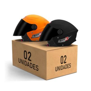 Imagem de Kit 2 Capacetes New Liberty 3 Aberto Viseira Fumê Pro Tork Masculino F