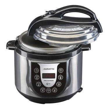 Imagem de Panela De Pressão Elétrica 4L Painel Digital E Timer Agratto, 220V