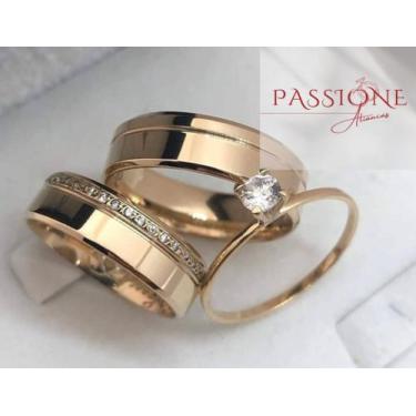 Imagem de Aliança Reta Moeda Antiga - Passione