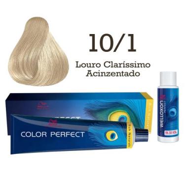 Imagem de Coloração Color Perfect 10.1 Louro Claríssimo Acinzentado Ox 30  Wella