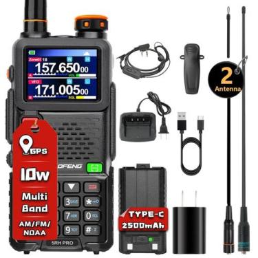 Imagem de Rádio bidirecional BAOFENG 5RH Pro 10W GPS APRS 2 antenas