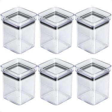 Imagem de Kit 6 Pote Hermético 180ml Porta Temperos e Condimentos Empilhável Coz