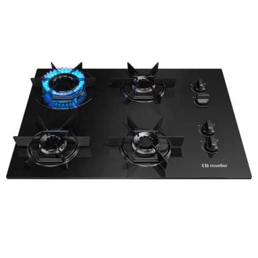 Imagem de Cooktop 4 Bocas a Gás Mueller Mesa de Vidro Mcg4bb Bivolt, Bivolt