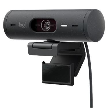 Imagem de Webcam + Suporte Logitech Brio 500 Full HD, 1080p, 30 FPS, com Microfones Duplos, USB,-...