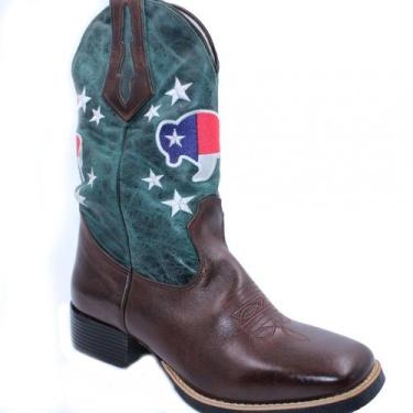 Imagem de Bota Texana Passo Livre Masculina, Latego cafe, Petroleo, 39