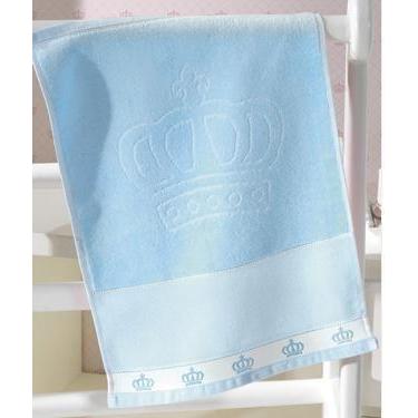 Imagem de Toalha Lavabo Velour Jacquard para Bordar Baby Classic Azul Dohler