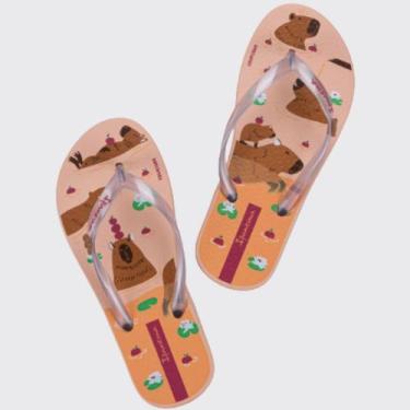 Imagem de Chinelo de Dedo Infantil Meninas Ipanema Hype, Bege, Perolado, Rosa, 2