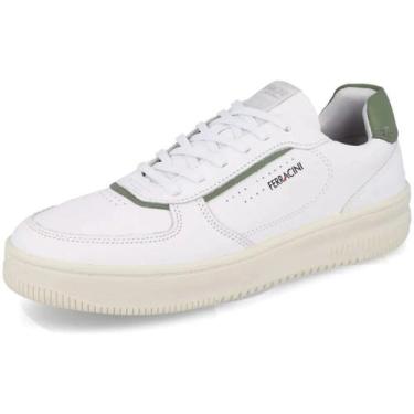 Imagem de Sapatênis Masculino Confortavel Casual Couro Blur Ferracini, Branco, 4