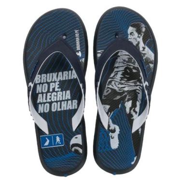 Imagem de Chinelo Masculino Confortável Leve Casual Ronaldinho Rider, Azul, Bran