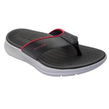 Imagem de Chinelo skechers go consistent ref 894341br masculino, Preto, Vermelho