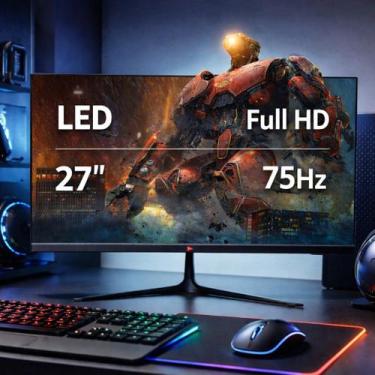 Imagem de Monitor LED 27" Full HD 1920x1080 IPS Widescreen 75Hz HDMI VGA Som Int