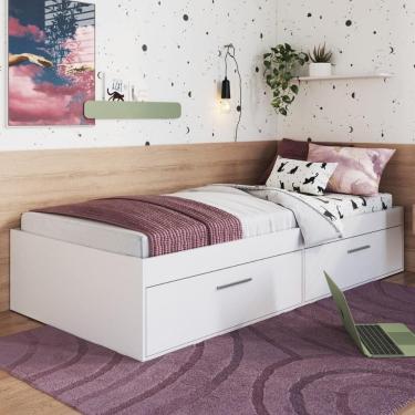 Imagem de Cama de Solteiro com Baú 2 Portas para Colchão 188x78cm Multimóveis CR40131