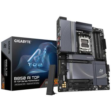 Imagem de Placa Mãe B850 AI Top Socket AM5 DDR5 ATX Pcie 5.0 USB 3.2 Gen 2 M.2 RGB Wi-Fi 6E Gamer Gigabyte