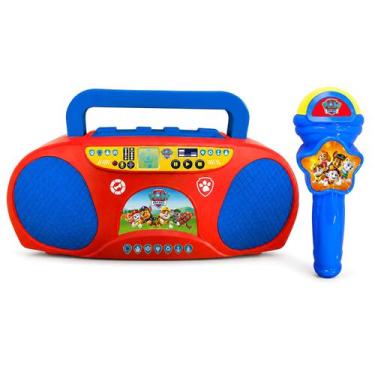Imagem de Karaokê Infantil Paw Patrol Com Microfone Entrada Auxiliar P2 Para Cel