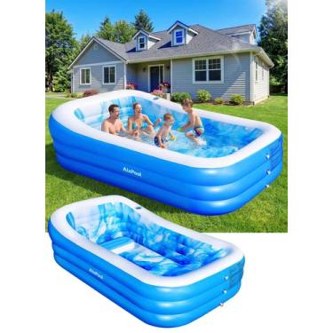 Imagem de Piscina Inflável AixPool 249x160x55cm com Assentos e Encosto de Cabeça
