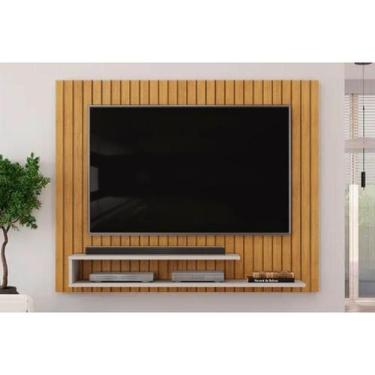 Imagem de Painel Quarto p/ TV até 55 Pol Ripe 134x108cm Cedro/Bali - DJ Móveis