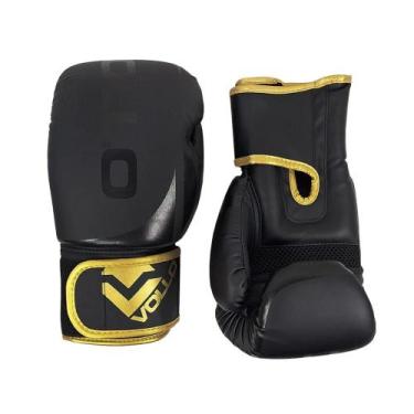 Imagem de Kit Luva Boxe Vollo Training, Preto, Dourado