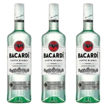 Imagem de Kit 03 Rum Bacardi Superior Carta Blanca 700ml Envio Imediato