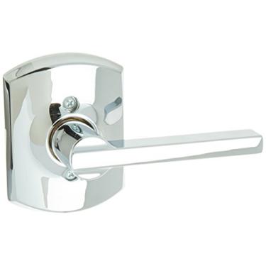 Imagem de Schlage Lock Company F170LAT625GRW Maçaneta falsa Latitude com Greenwich decorativa, cromada brilhante