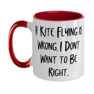 Imagem de Caneca Love Kite Flying Two Tone 325 ml, If Kite Flying is Wrong, I Don't Want to Be Right Presentes especiais para amigos,