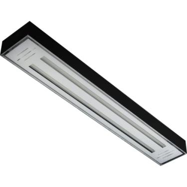 Imagem de TUALUX Luminaria de Sobrepor Tubo Led Valencia Preto/Transparente com 2 Lâmpadas - 10W - Bivolt - 60X20 cm 127/220V