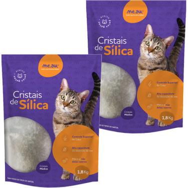 Imagem de Areia Sílica Meau Cristais Médios para Gatos - 3,6kg (2 unidades de 1,8kg)