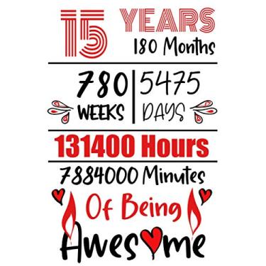 Imagem de 15 Years Of Being Awesome: 15th Birthday Gift, Funny Notebook Planner Gift For Family And Friends, 100 pages, Matte Finish 6 in x 9 in (15.2 x 22.9 cm)