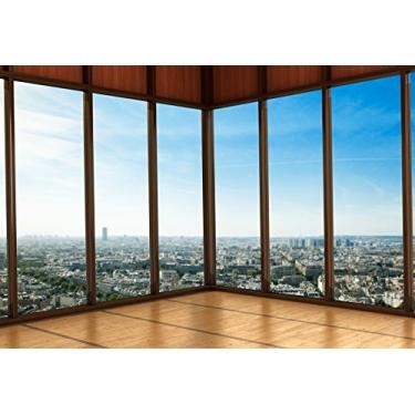 Imagem de Yeele Arranha-céu 10 x 2,4 m plano de fundo de janela de escritório Prédio francês Janela de vidro transparente Paisagem da cidade Fotografia fundo Homem Adulto Retrato Fotografias Vinil Papel de parede Studio Adereços