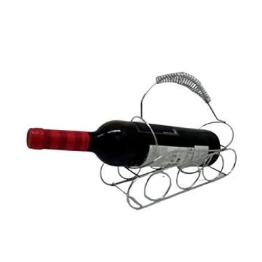 Imagem de Suporte Para Garrafa De Vinho Alça Porta Vinho De Mesa Servir Aparador de Vinho