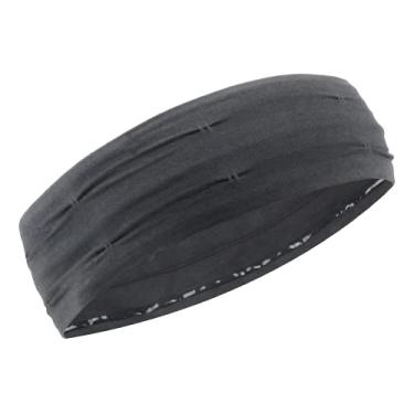 Imagem de Faixas de cabelo esportiva, faixa de cabeça esportiva tecidos elásticos absorventes de suor para futebol para tênis(cinza)