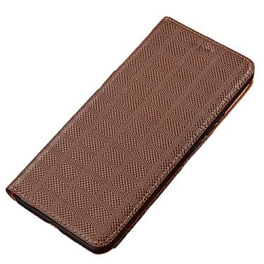 Imagem de Capa para Google Pixel 6/6 Pro com suporte para cartão de crédito, capa carteira de couro legítimo premium fecho magnético flip Kickstand TPU bumper capa, marrom, 6 Pro 17 cm