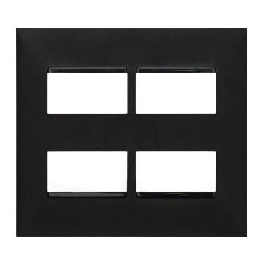 Imagem de Placa 4X4 2+2 Postos Separados Preta Pial Plus+ Legrand