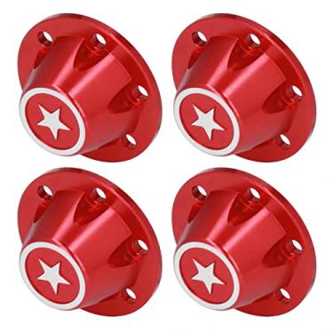 Imagem de Tampa de trava de pneu portátil 4 peças tampa de porca sextavada de roda RC para carro 1/6 RC Vermelho