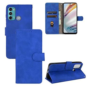 Imagem de For Motorola Moto G60 / G40 Fusion Solid Color Skin Feel Magnetic Buckle Horizontal Flip Texture PU Leather Case with Holder & Card Slots & Wallet