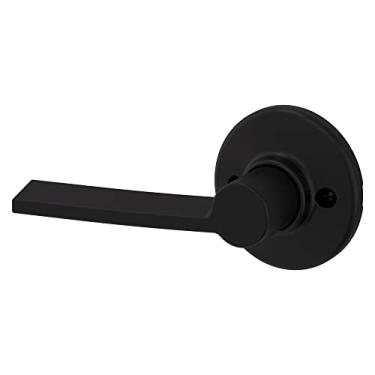 Imagem de Kwikset Ladera Alavanca de mão esquerda meia manequim, Puxador de Porta em Preto Fosco