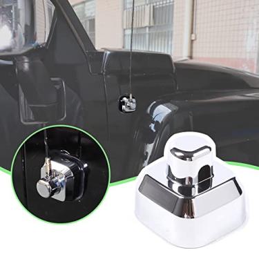 Imagem de PIUGILH Para tampa de antena H x 3 com base adesiva acessórios de antena decorativa para Hummer H3 2005-2009, 1 peça (prata)