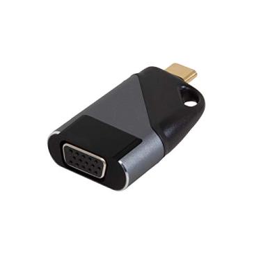 Imagem de Realm Adaptador USB-C para VGA, adaptador de viagem USB tipo C para VGA, compatível com MacBook Pro 2020, iPad Pro 2020, Chromebooks, XPS 13/15, Surface Book, Galaxy S20 e mais, preto (RLMH12BK)